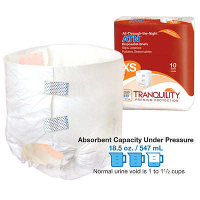 Tranquility ATN (All-Through-the-Night) Disposable Brief, Extra-Small