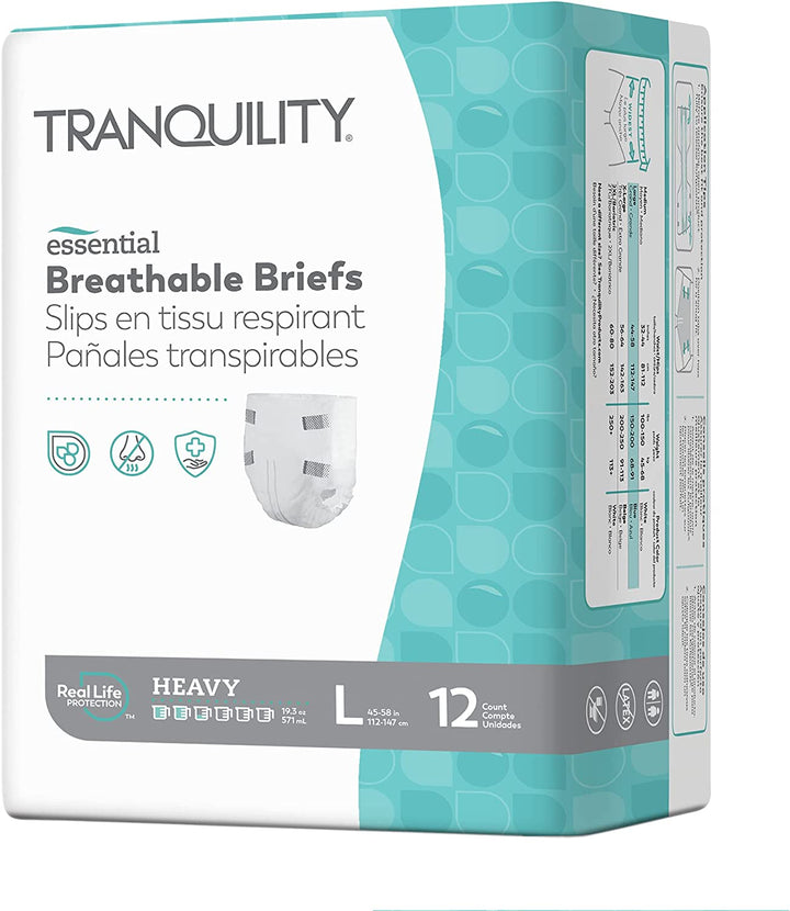 Tranquility Essential Breathable Briefs, Heavy, Large
