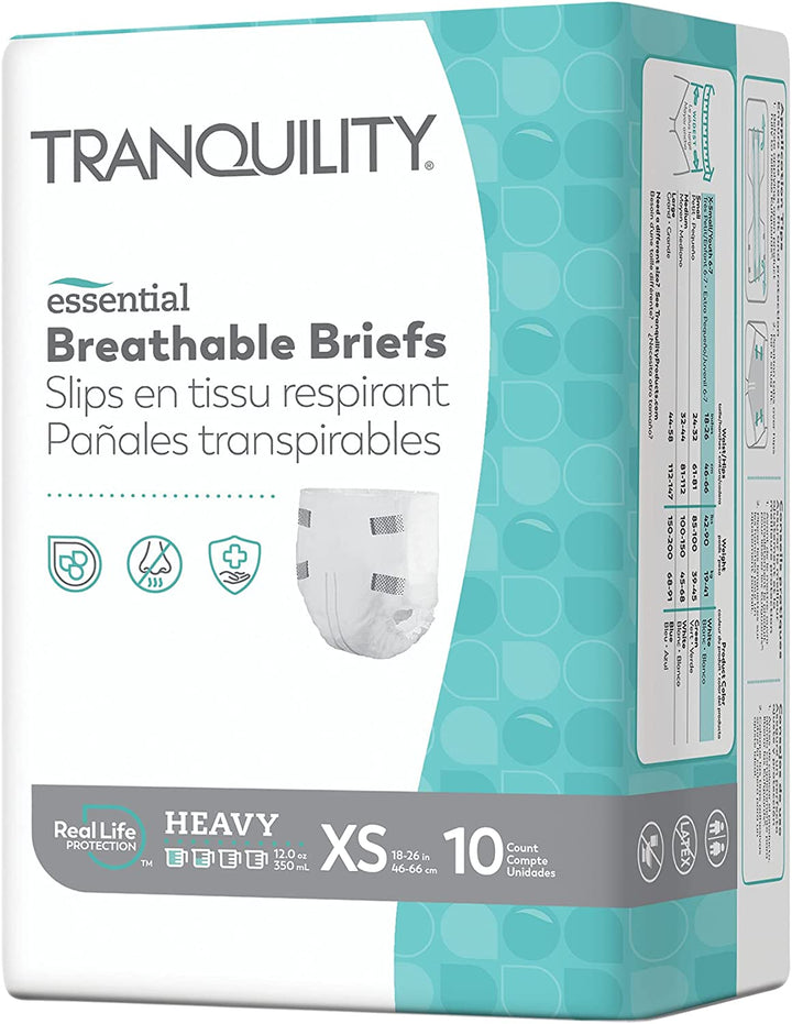 Tranquility Essential Breathable Briefs, Heavy, X-Small