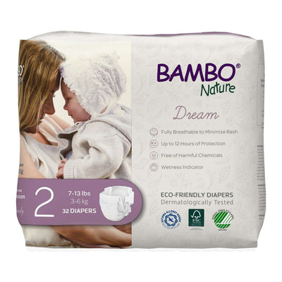 Bambo Nature Disposable Baby Diaper, Size 2, for 7 to 13 lb