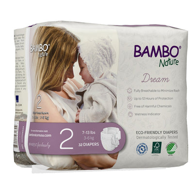 Bambo Nature Disposable Baby Diaper, Size 2, for 7 to 13 lb