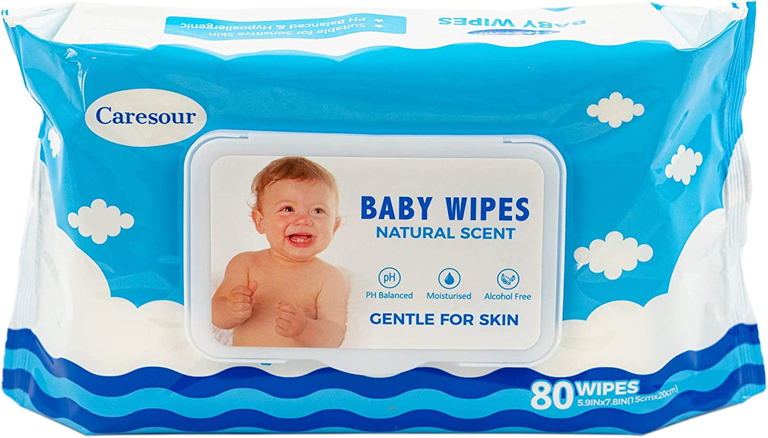 Caresour Baby Wipes, Natural Scent, 80 PK