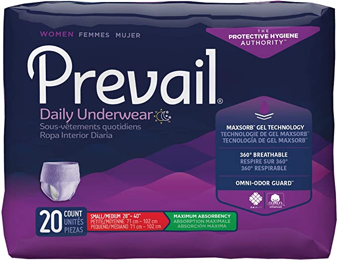 Prevail Maximum Absorbency Incontinence Underwear for Women, Small/Medium