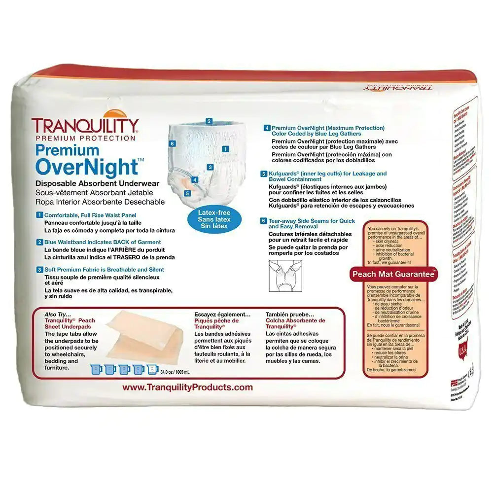 Tranquility Premium Overnight Disposable Absorbent Underwear Extra Small