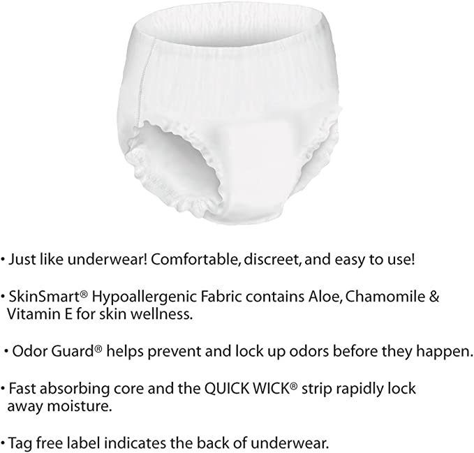 Prevail Maximum Absorbency Incontinence Super Plus Underwear, Small/Medium (34" to 46")