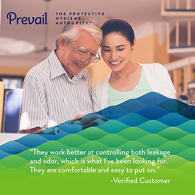 Prevail Proven | Per-Fit 360 Incontinence Briefs with Tabs | Maximum Plus Absorbency | Size 2 (45" to 62")