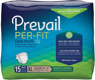 Prevail Per-Fit Maximum Plus Absorbency Incontinence Briefs, Extra Large
