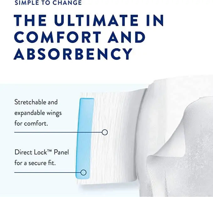Prevail Air Plus Daily Briefs Stretchable Wings and Direct Lock Panel for Ultimate Comfort and Absorbency, Size 2 Large, #PVBNG013CA
