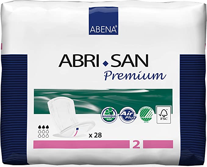 Abena Abri-San Premium Incontinence Pad, Micro 2, 3.9" x 10.2"