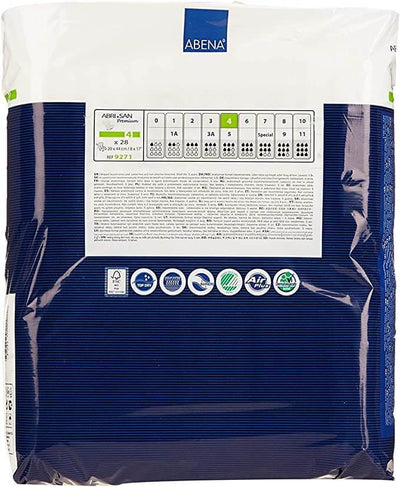 Abena Abri San 4 Premium Incontinence Pads (8" x 17")