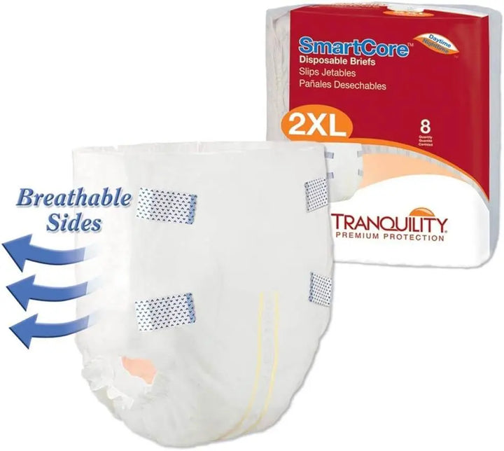 Tranquility SmartCore Disposable Brief, XXL (60"-80"), White By Tranquility