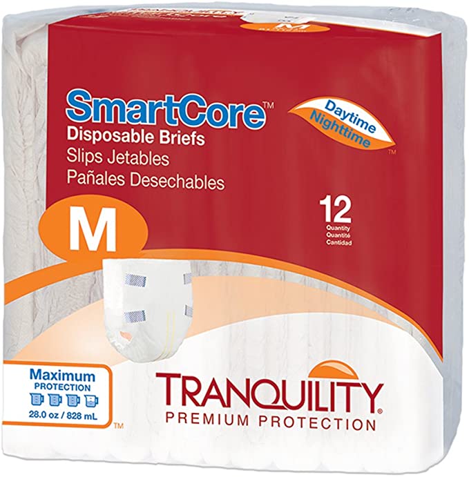 Tranquility SmartCore Disposable Brief, 28 oz Fluid Capacity, Medium (32" - 44")