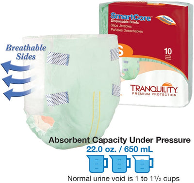 Tranquility SmartCore Disposable Brief, Small (24" - 32")