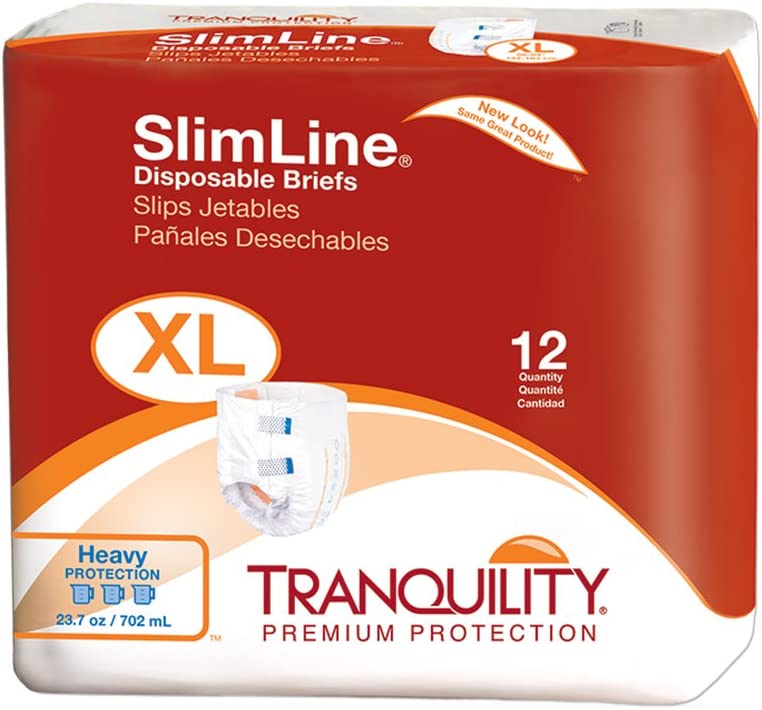 Tranquility SlimLine Disposable Brief, XL (56" to 64")