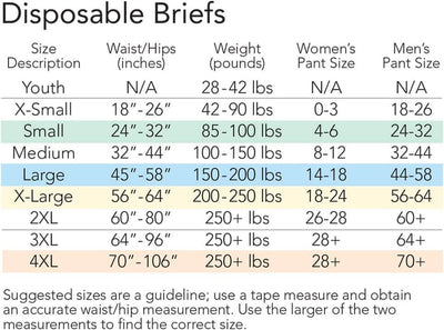 Tranquility SlimLine Disposable Brief, XL (56" to 64")
