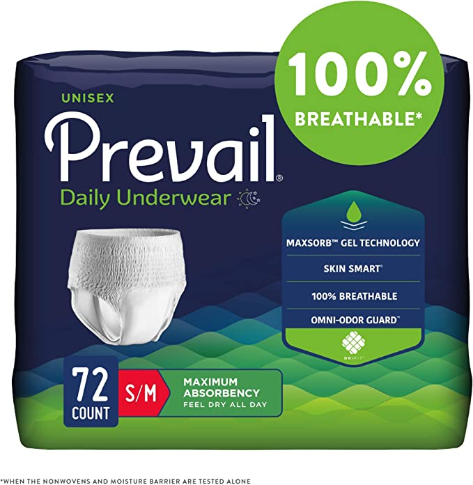 Prevail Incontinence Protective Underwear, Maximum Absorbency, Small/Medium