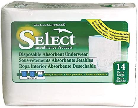 Tranquility Select Disposable Absorbent Underwear, X-Large