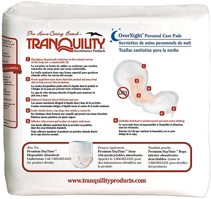 Tranquility Incontinence Personal Care Pads for Men or Women